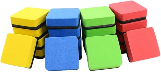 2 x Magnetic Whiteboard Eraser Dry Eraser Home, School and Office, Assorted Colours by Chloe and Tom