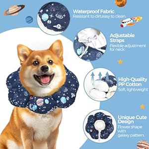 ComSaf Soft Dog Recovery Collar, Protective Adjustable Pet Cone Collar for After Surgery, Comfortable Lightweight Elizabethan Collar for Small Dog Cat Prevent from Licking Wounds, Not Block Vision