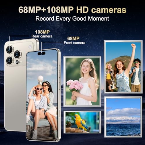 Image of Ecshock 17PM Unlocked Phone | Cell Phone Android 15.0 | 16+512GB Smartphone| 6.99 inch HD Display | Long Battery Life 7000mAh | 68+108MP Zoom Camera| Fingerprint Lock | with Dual SIM (Gray)