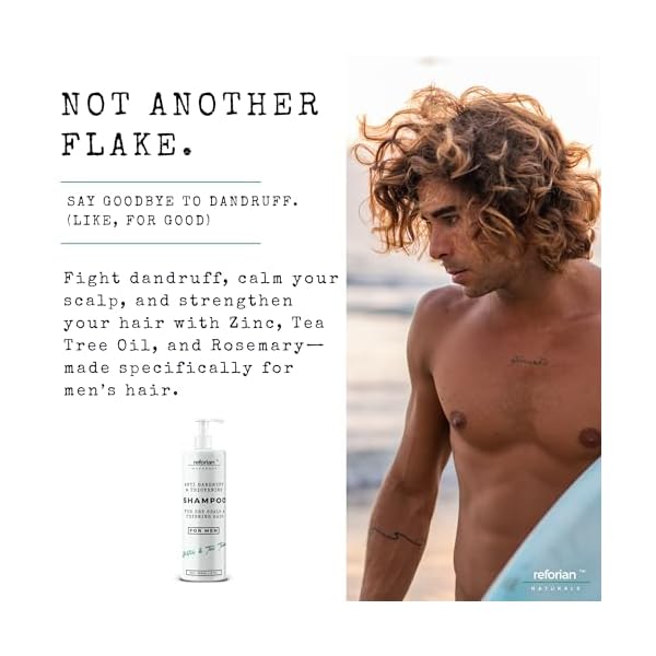 Anti Dandruff Shampoo for Men Tea Tree Oil Shampoo for Dandruff Treatment Natural Zinc Shampoo for Thinning Hair Thickening Shampoo for Men Hair Loss Mens Biotin Shampoo