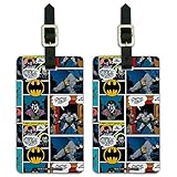 Batman Comic Pattern Luggage ID Tags Suitcase Carry-On Cards - Set of 2