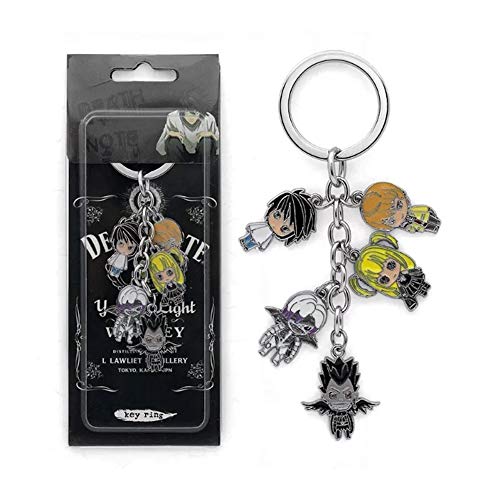 Japanese Anime Death Note Metal Toys Figure Pendant Keychain Key Ring Light L Ryuk Misa