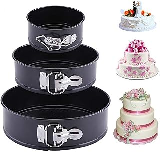 3 Pieces/Set Non-Stick Springform Leakproof Cake Pans, Professional 4"(11cm) 7"(18cm) 9"(23cm) Round Cake Mold and Baking Bakeware Set with Removable Bottom