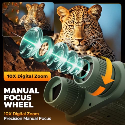 4K 48MP Night Vision Goggles, 10X Zoom Night Vision Binoculars & 5000mAh Rechargeable Battery for 400m Range Game Spotting, Includes 32GB SD Card, Perfect for Outdoor, Camping & Security - Image 3