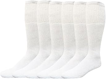 C&A COLLECTION Mens 2XL White Tube Socks for Golf, Sports, Everyday Wear, 13-16 Shoe Size, 12 Pairs moisture wicking athletic socks