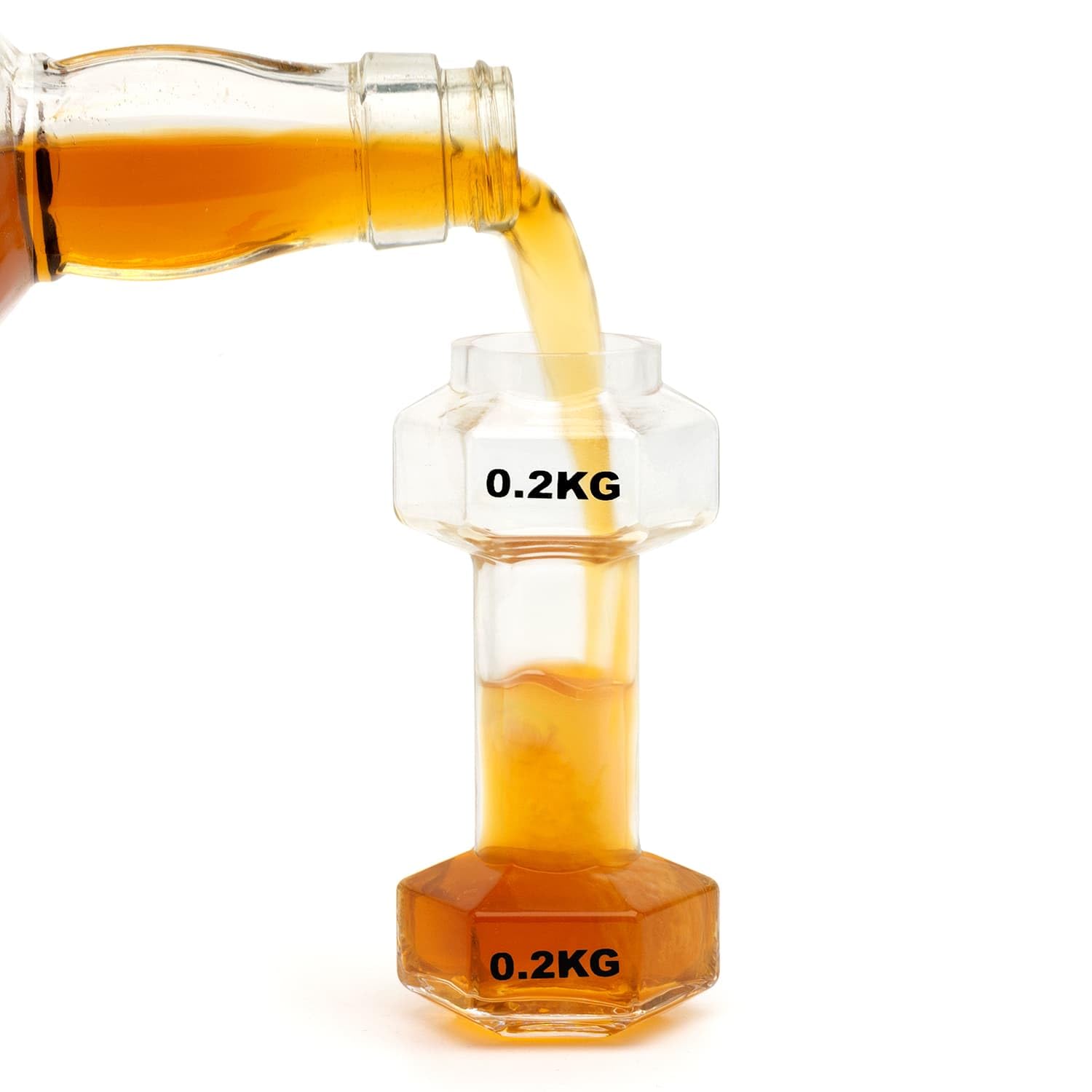 CKB LTD Kieliszki do hantli – zestaw 2 nowatorskich kieliszków do wódki, napojów spirytusowych i tequili, zabawny prezent fitness dla mężczyzn, miłośników siłowni i wieczorów imprezowych, 60 ml