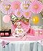 Minnie Themed Party Decorations Pink and Gold Minnie Paper Fans Glitter Cake Topper Cupcake Toppers for Girls 1st 2nd 3rd Birthday Supplies