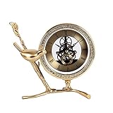 Gewicht: 1,43 kg Hancoc Licht Luxus Kreative Mode Reinem Kupfer Uhr Wohnzimmer Uhr Kleine Vogel Kupfer Uhr Dekoration