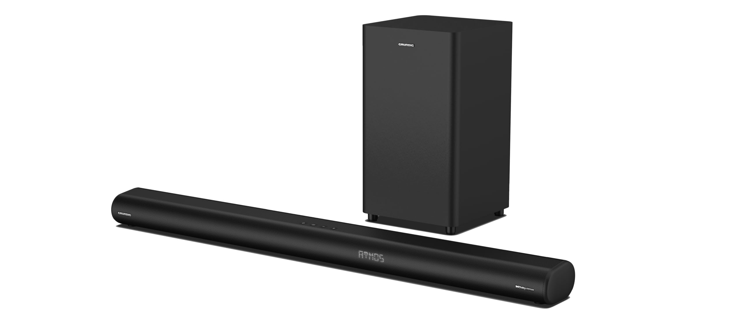 GRUNDIG DSB 3000 Dolby Atmos Soundbar mit Subwoofer, 3.1.2 Kanal Dolby Atmos, 580 Watt max. Musikleistung, Bluetooth V5.3, HDMI (eARC), Optischer Eingang, Aux In, USB, Schwarz