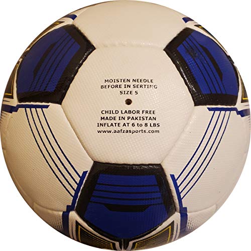 Soccer Ball - Hand Stitched Size 5 - Match Level - Synthetic Pu Leather - Classic Soccer Ball Royal Yellow Black #TOP5