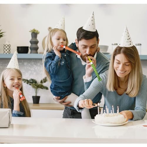 Image of Party Propz Colorful Polka Dot Blowouts - 10 Pcs Kids Party Supplies | Hooter | Noise Blower | Whistle Blowers | Whistles Toy | Whistle Toys For Kids | Party Noisemaker Blowouts (Paper)