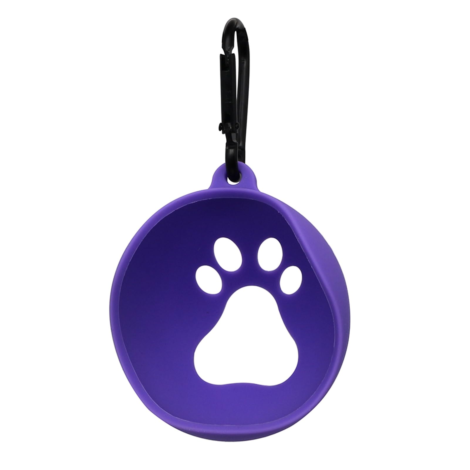 Ulafbwur Soft Touch Dog Ball Holder, Purple, Paw Print Design, Long Lifespan, Silicone, 6.5cm, Adult Dogs, Small Breeds, Indoor Use, Unscented