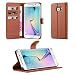 Produktbild Cadorabo Hülle für Samsung Galaxy S6 Edge Plus - Hülle in Schoko BRAUN  Handyhülle mit Kartenfach und Standfunktion - Case Cover Schutzhülle Etui Tasche Book Klapp Style