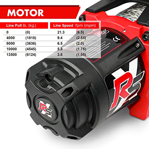 Winche eléctrico X-BULL 13500 lb capacidad 12V DC miniatura 4