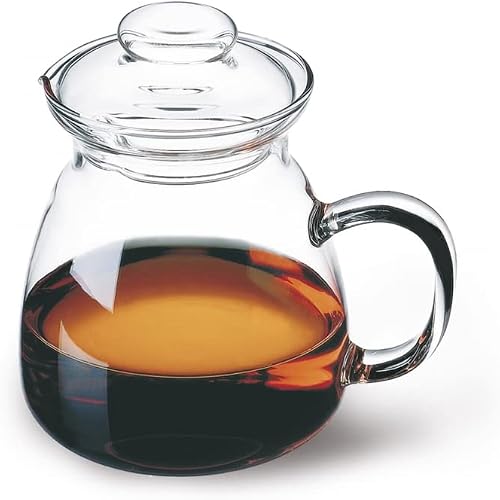 Simax Glassware 20 Oz. Glass Teapot | Short Spout, Microwave and Stovetop Safe, Heat, Cold, and Thermal Shock Resistant Borosilicate Glass, Makes a Stunning Presentation