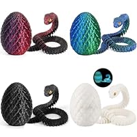 Joycabin 3D-Bedrukt Drakenei, Slang, Slangeneieren, Dieren - Speelgoed voor Kinderen, Cadeau, Bureau en Wooncultuur (Wit