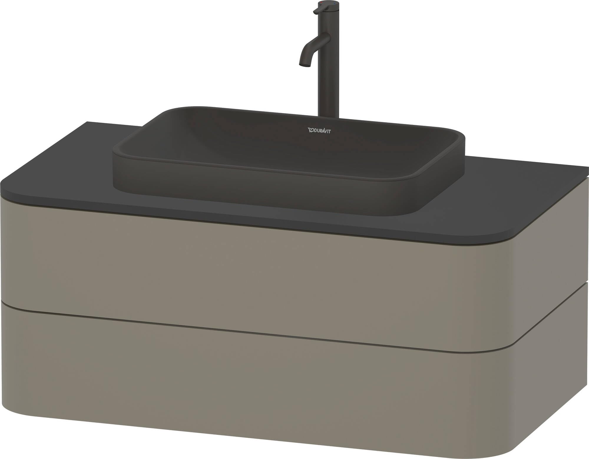 Duravit 2359601300 Happy D.2 Plus 60-Lavabo sin Banco para Grifo, Color Antracita Mate