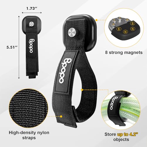 BPOPO 2 Stück Verlängerungskabel & Schlauch Organisierer,kabelaufhängung mit magnethaken,Garagenhaken zum Aufhängen von Gartenschläuchen, Seilen,Kabel und Werkzeugen