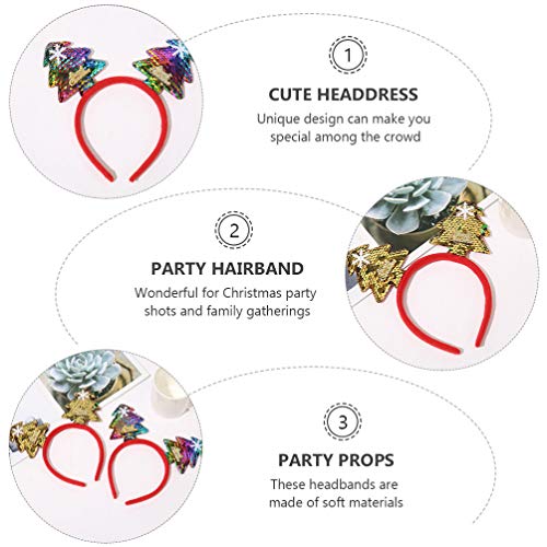 STOBOK 2 Pcs Headband da Ãrvore de Natal Novidade Bopper Argola de Cabelo de Natal para O Feriado Sa