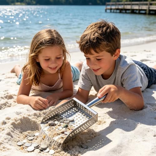 Pelle tamis pour creuser sable et détection métaux en eau