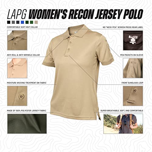 LAPG Women's Recon Jersey Short Sleeve Polo Shirt, Anti-Wrinkle Moisture Wicking Tactical Polo Shirt for Women2