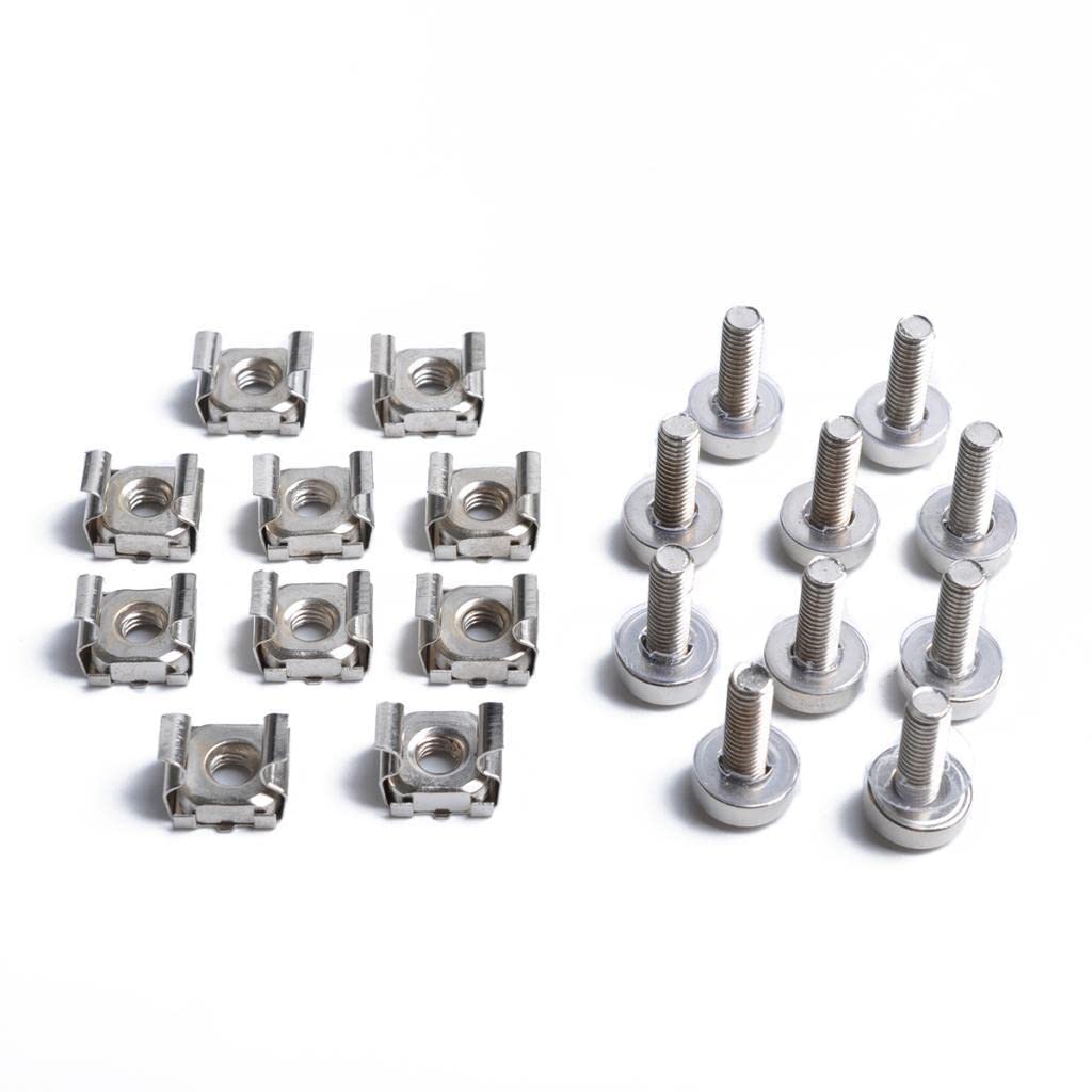 EXPORA 50 Pack Lot M5*20 Rack Mount Cage Nuts & Screws w/Washers