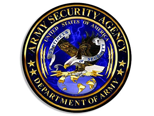 4x4 inch Round ASA Army Security Agency Seal Sticker - us Decal Logo Military Vinyl Decal Sticker Car Waterproof Car Decal Bumper Sticker