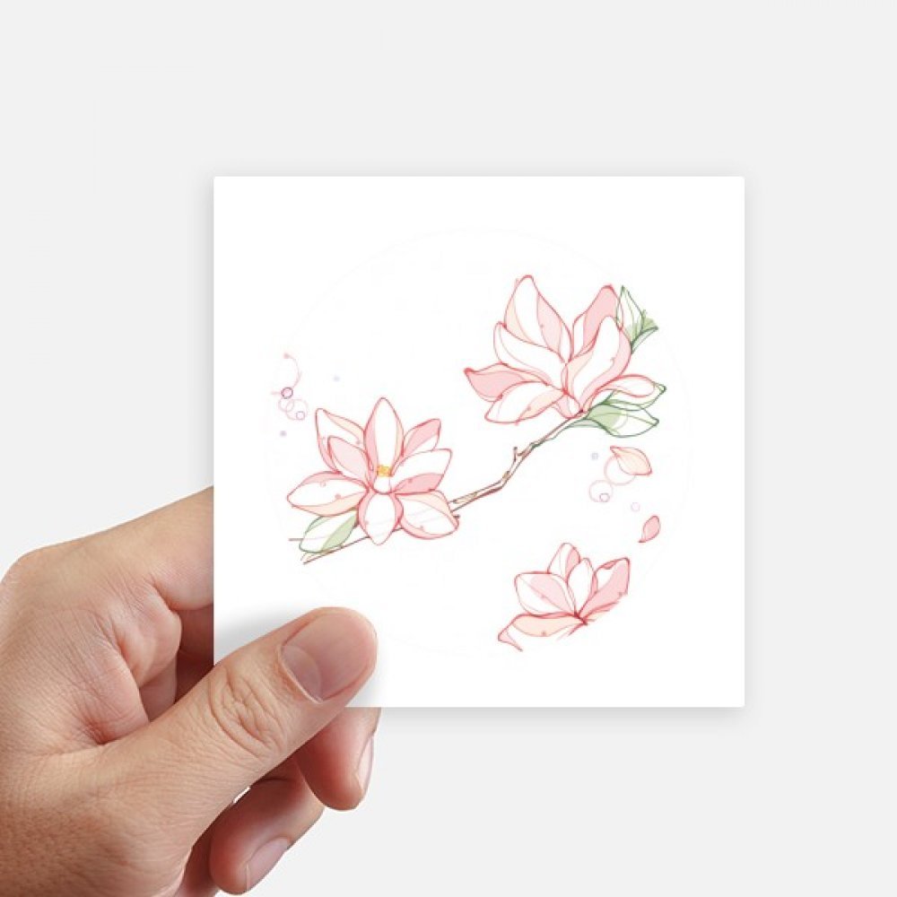 Stickers autocollant aquarelle peach tree et décals carrés multicolores de 10cm pour déco