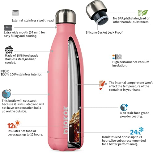 Image of BJPKPK 25 oz Insulated Water Bottle, Stainless Steel Flask, Leak Proof