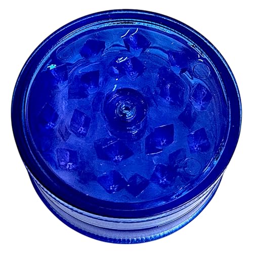 TEQY Molinillo para especias y tabaco. Grinder de plástico para picar tabaco y cualquier especia. (Azul)