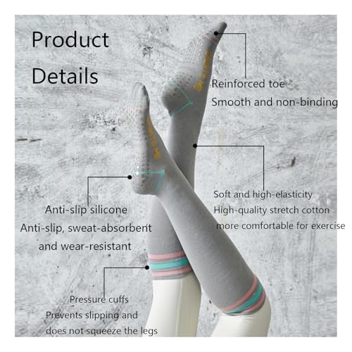 Image of Non Slip Yoga Socks Womens Pilates Grip Socks Barre Gym Athletic Socks for Women