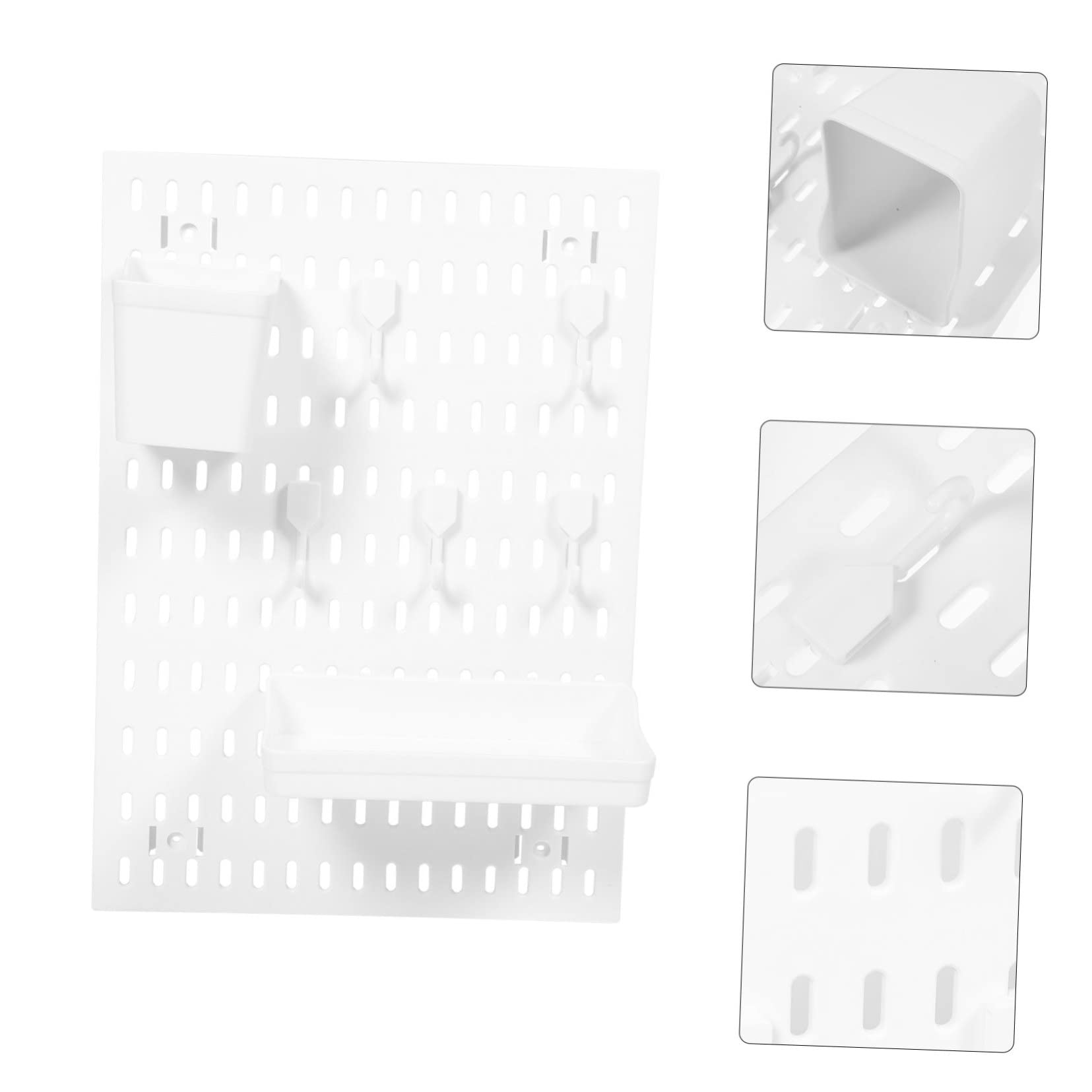 Cabilock Plastic Door Back Pegboard Organizer Wall-mounted Rack for Bathroom Office Home