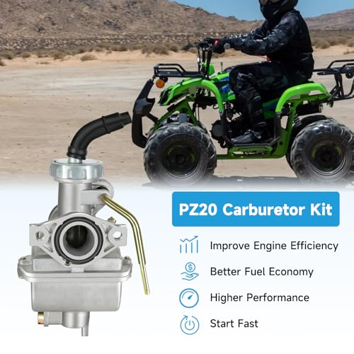 EOPOAYI Complete Wiring Harness and PZ20 Carburetor Kit Compatible with Tao tao Coolster 110cc 125cc ATV Chinese 4-Stroke Kazuma Baja Sunl NST Roketa Loncin Lifan Buyang Icebear Quad 4 Wheeler Parts