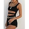 BEAGIMEG-Womens-Tank-Top-Cut-Out-Sleeveless-Bodice-Bodysuit-Party-Clubwear BEAGIMEG Women's Tank Top Cut Out Sleeveless Bodice Bodysuit Party Clubwear Black