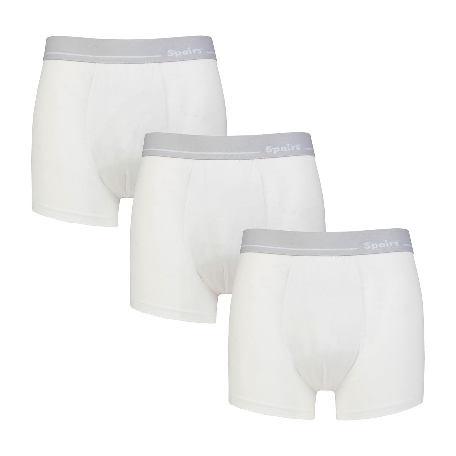 Spairs Homme Boxer ajusté en Bambou, Doux, Respirant, sans étiquette, Extensible, Ajusté sous-vêtement, Valeur Multipack 3 Paires, Plaine, Tailles S, M, L, XL, XXL