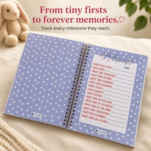 Image of Baby Memory Book & Milestone Journal 0-4 Years | Baby Keepsake Record Book with Photo Space & Guided Prompts | Perfect Baby Shower & New Parents Gift | A5 Hardcover, 90 Pages (Little Miracle)