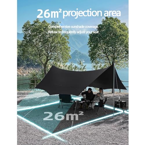 Toldo para camping impermeable y protector solar 173.2 x 173.2 in miniatura 4