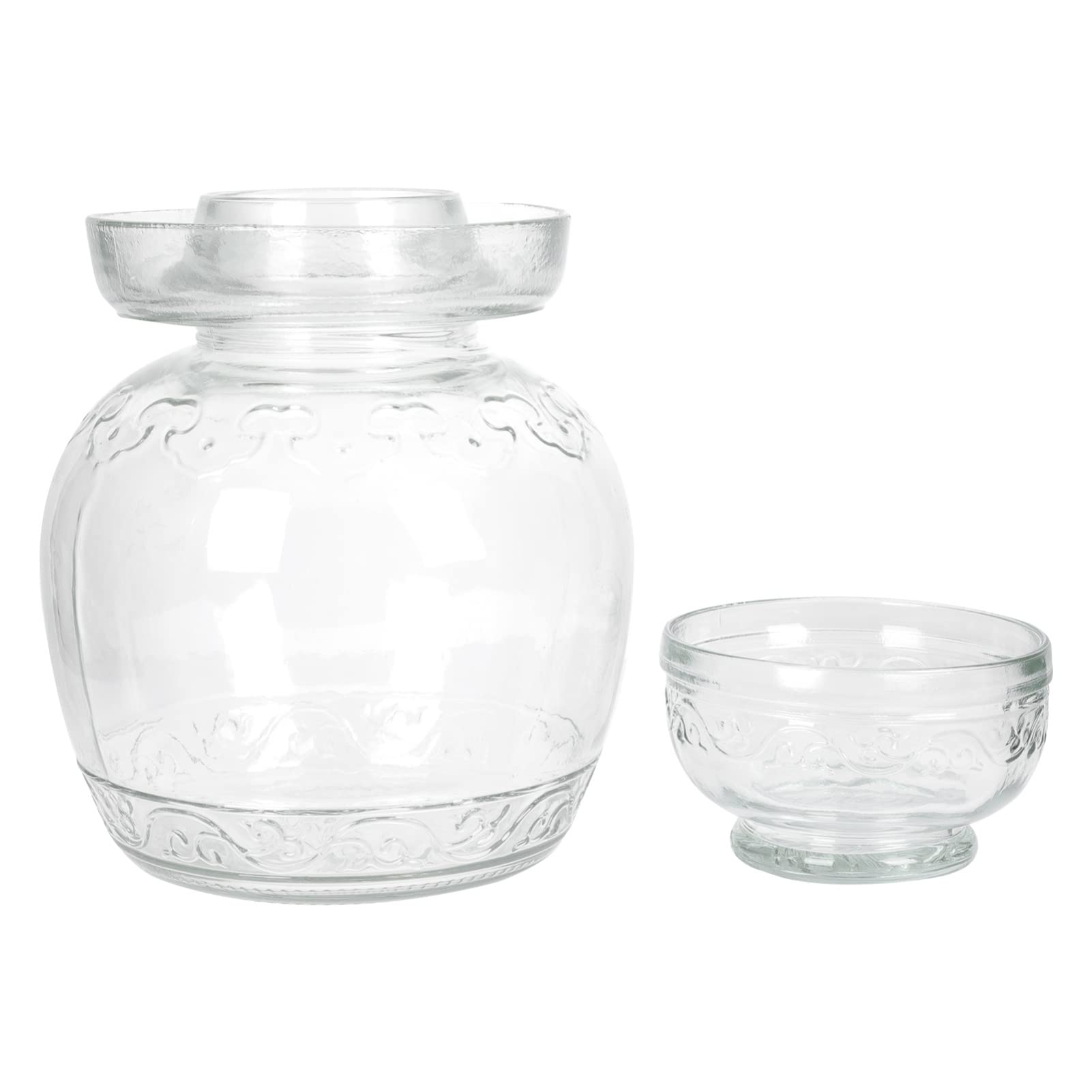 AlipisFood Storage Container 1Pc Kimchi glass container fermenting crock glass kimchi jar chinese glass fermenting jar half gallon mason jar clamshell High capacity vessel