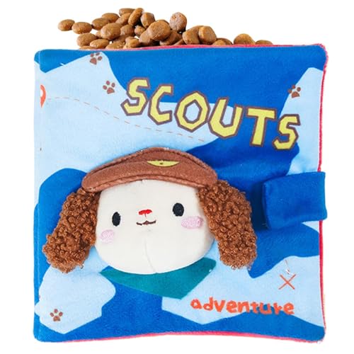 Squeaky Toys for Dogs, Interactive Chewing Book, (7.87x7.87x1.57 Inches) Teething Chew Toy for Large and Small Pets, Puppies Squ