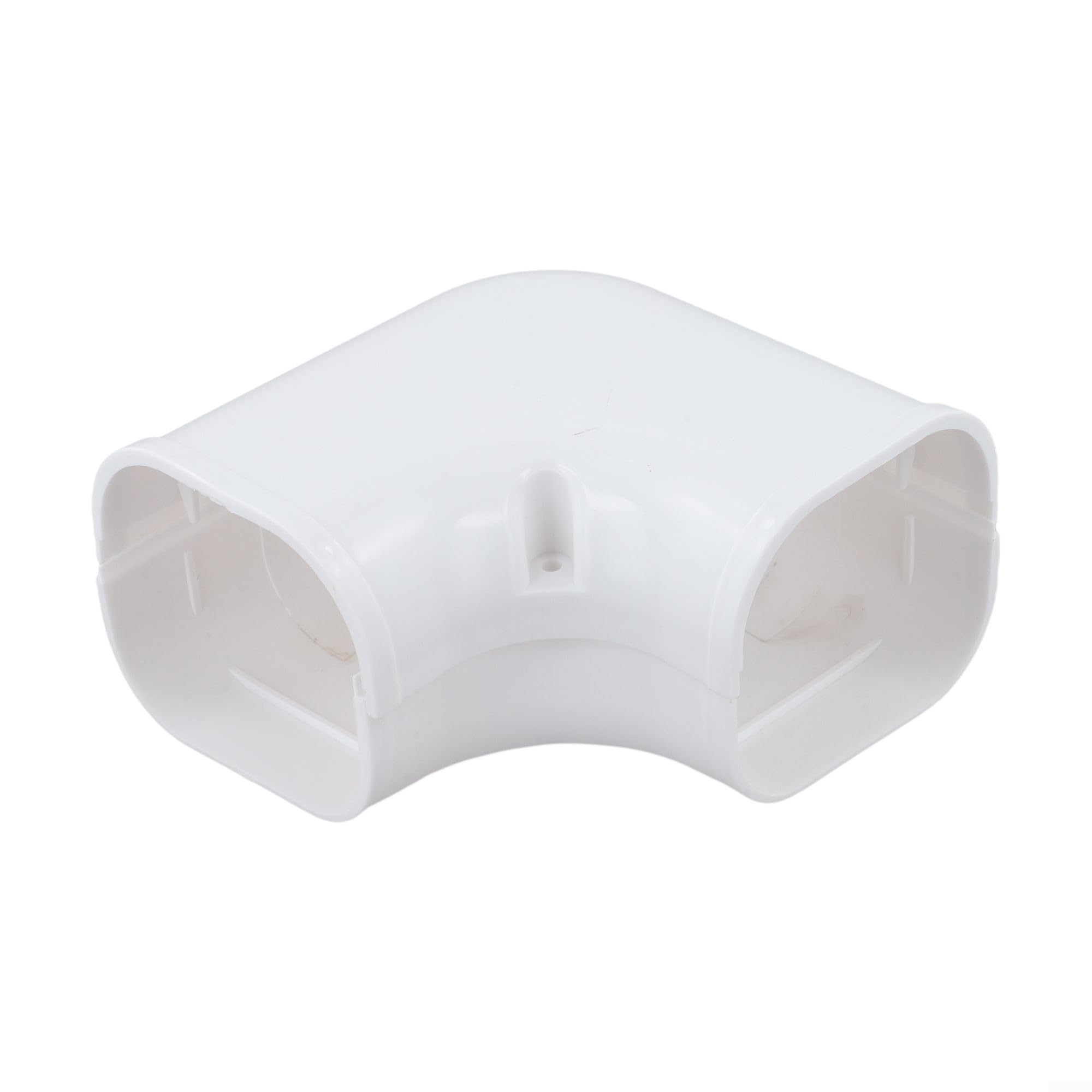 Air Con Pipe Cover and AC Line Set Concealer for Split System Trunking, Central Air Duct with PVC Wall Entry Cap, Weatherproof Cable Guard, 90 Degree Flat Elbow for Outdoor Unit(90°Flat Elbow)