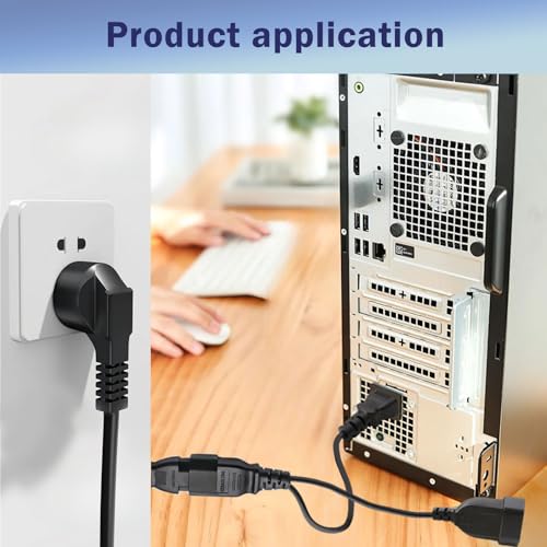 Stromkabel Y-Splitter UPS PDU C14 auf C13 + Euro Y-Splitter-Stromkabel IEC 14-Stecker auf IEC 13-Buchse und Euro CEE7/16-Buchse250V 10A 30cm Verlängerungskabel für PC Monitor Netzgeräte