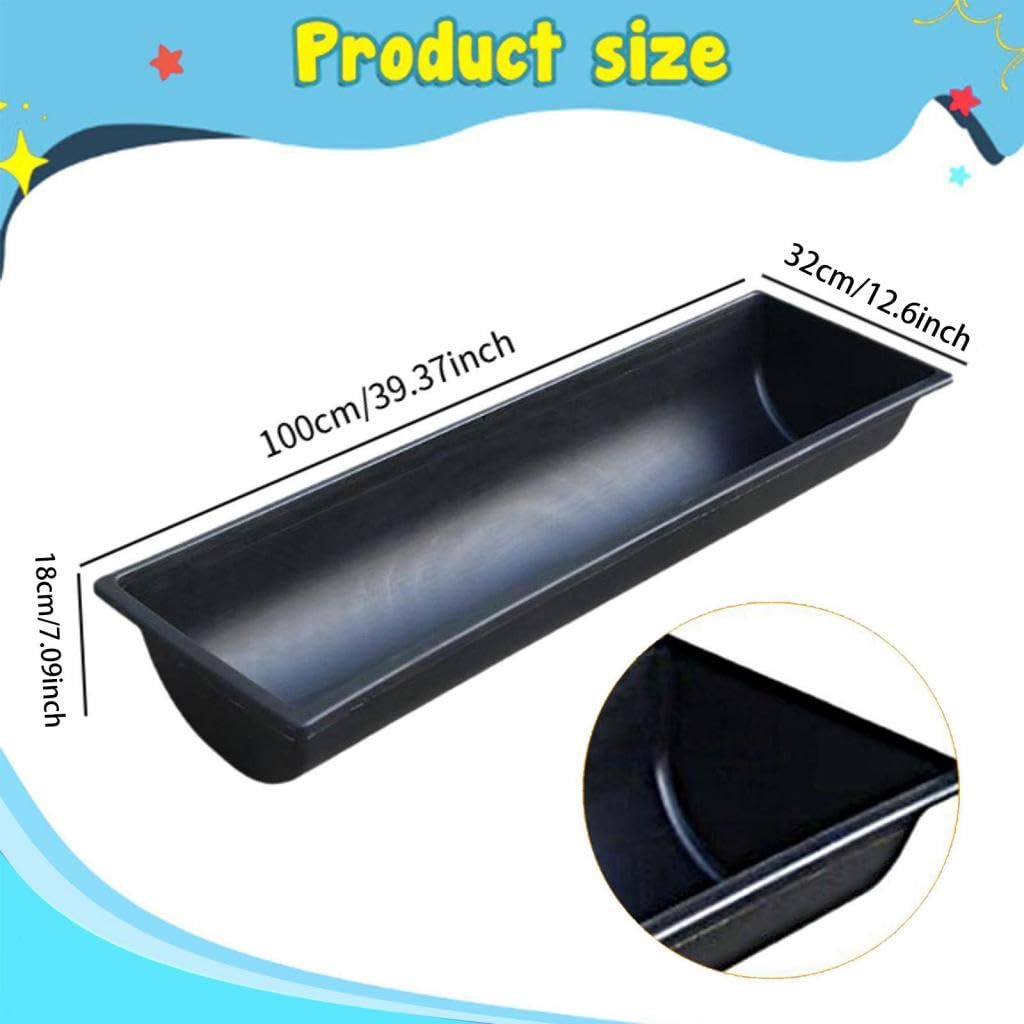Qianly Comedero para Ganado Contenedor de Alimentación Bebedero para Pesebre para Caballos de Plástico PP Resistente Y Espacioso Adecuado para Cerdos, 45 Cm X 25 Cm Negro