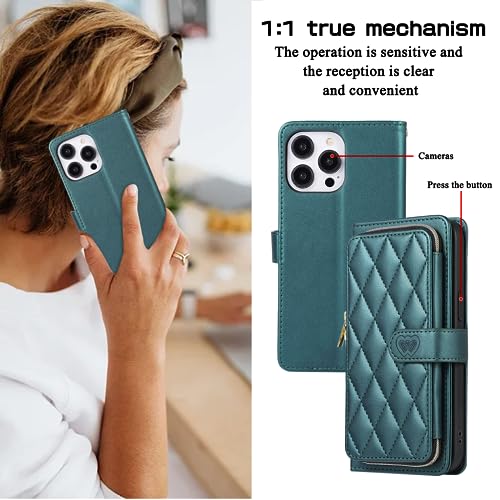 Étui iPhone 15 Pro porte-carte fermeture éclair grande capacité