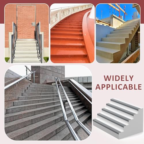 Image of Stair Tread Edge Protectors Adhesive Stair Strip Wide Side Design Non-Slip, Sunscreen, Waterproof, Antifreeze, Wear-Resistant L Shap - (Grey)