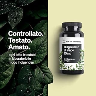 Zinco Integratore – 365 Compresse Vegan contro Acne e Brufoli – Zinco 15mg Scorta 1 Anno – Antiossidante per Pelle Sana – 15 mg di Zinco Elementare per Compresse da Puro Zinco Bisglicinato