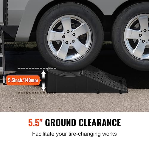 VEVOR Car Service Ramp, 1 Piece 20000 lbs/10 ton Loading Capacity, 5.5" Lift Car Ramp, Low Profile Plastic Tire Ramp, Heavy Duty Truck Ramp for Oil Changes Wheels, Lift Vehicle Maintenance - Image 4