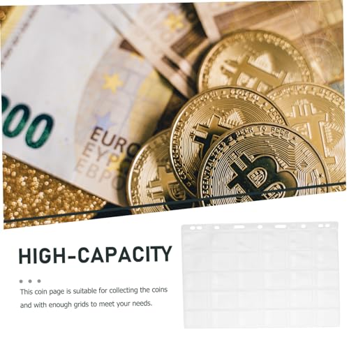 Álbum de monedas con 10 hojas de fundas para colección de monedas y páginas para medallas 7