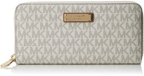 Michael Kors Women's Jet Set Item Za Continental-Signature, Vanilla