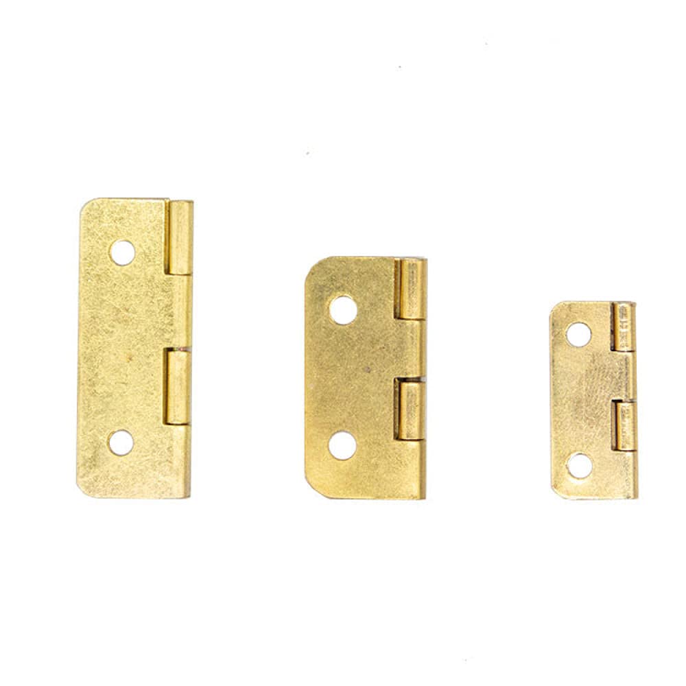 Sybnikolf One Color Door Hinges 10Pcs Round Corner Square Hinge Antique Iron Sheet Hinge 180 Degree Bronze 30 26