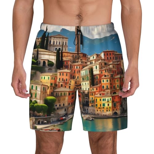 Maillot de bain homme imprimé Italie haut de gamme - Caleçon de bain été doublé premium